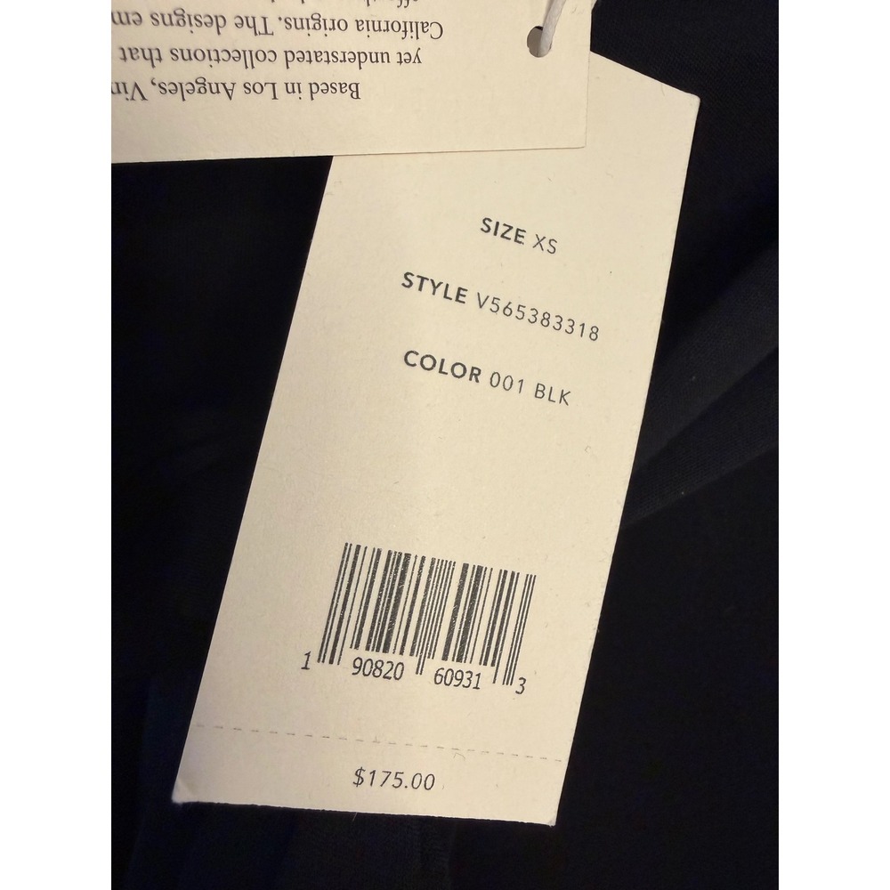 Vince Black Pima Cotton Tie Front Wrap Midi Skirt XS V565383318 NEW - Picture 4 of 7